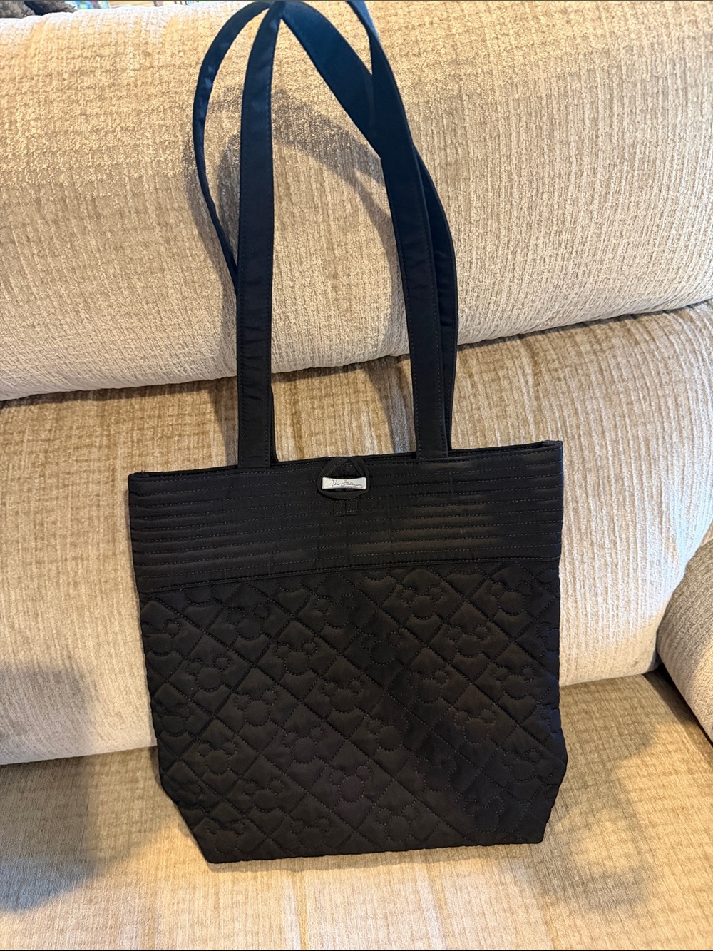 Disney in combination with Vero Bradly tote Black with quilted Mickey front and